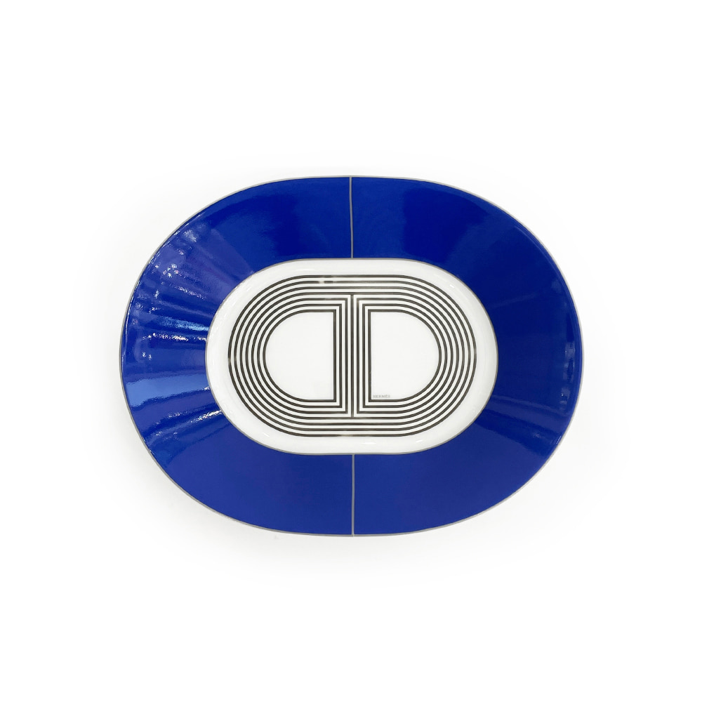 에르메스 랠리24 스몰 오벌 접시 블루 1P